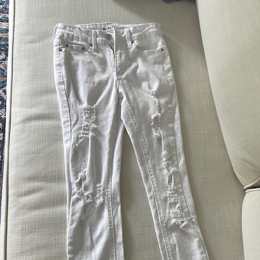 Mudd white ripped skinny jeans